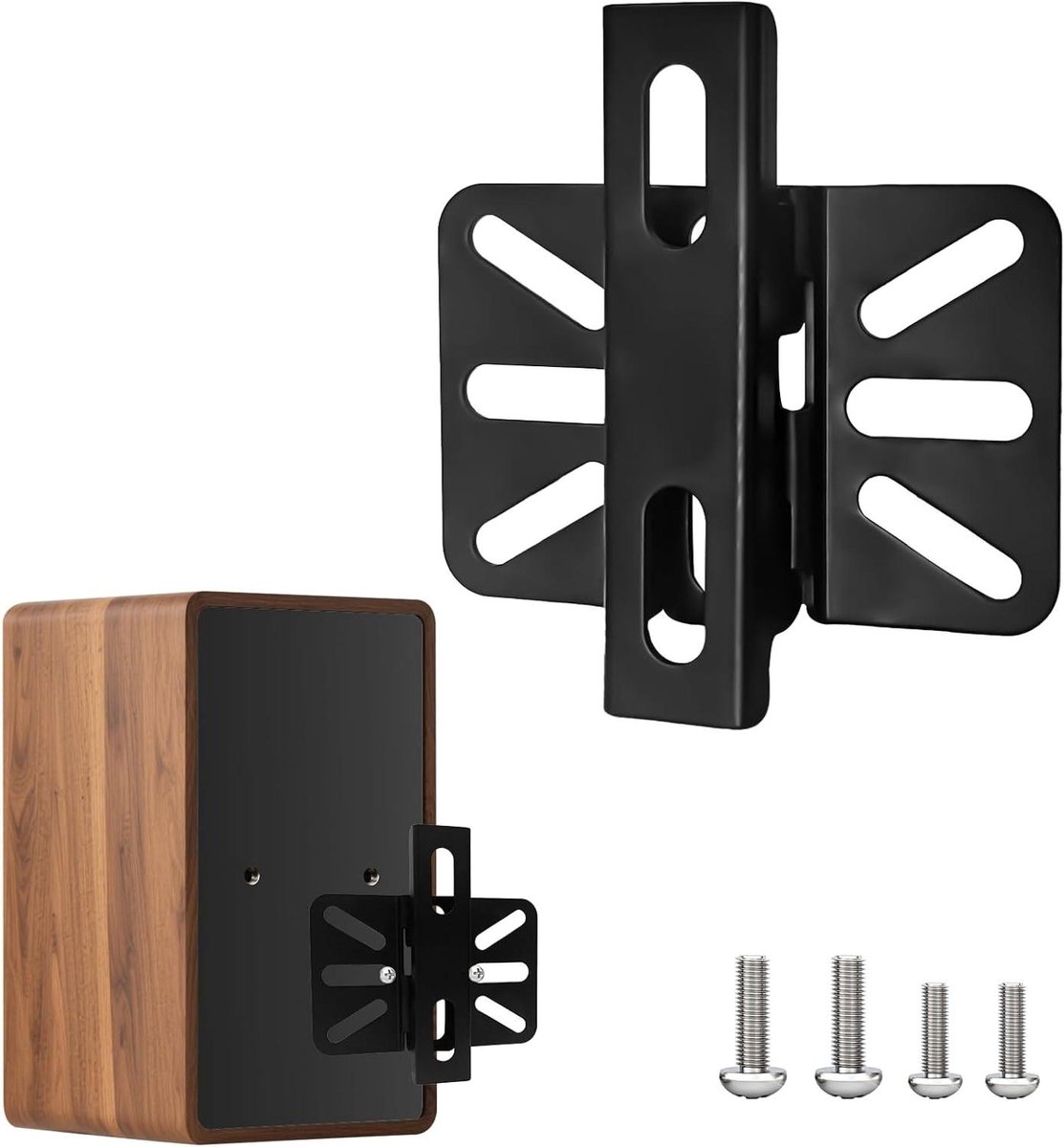 Provento - Boxstandaard voor wandmontage, geschikt voor luidsprekers tot 15 kg, zwart.