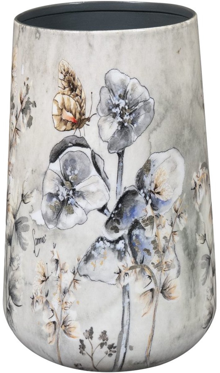 TS Collection Vaas Designed by Lammie - Moonlight meadow - 13x20 - Metaal & Epoxy - Exclusieve woonitems voor binnen - Handgemaakt - Unieke print - Designed by Lammie