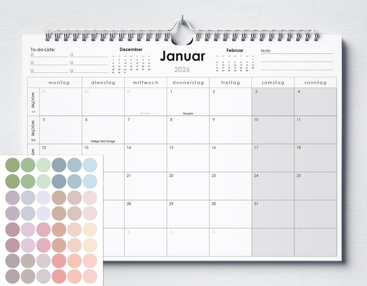 IMPERATORIS® Maandkalender/Maandplanner 2026 - A4