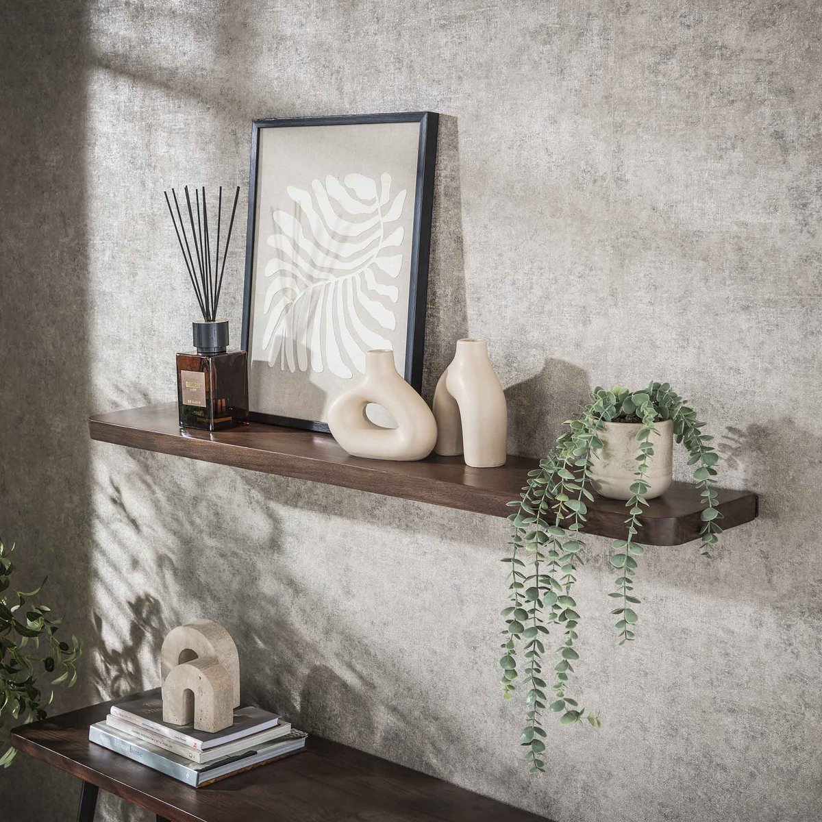 Wandplank Noa 120 cm Massief Acaciahout Drift Brown