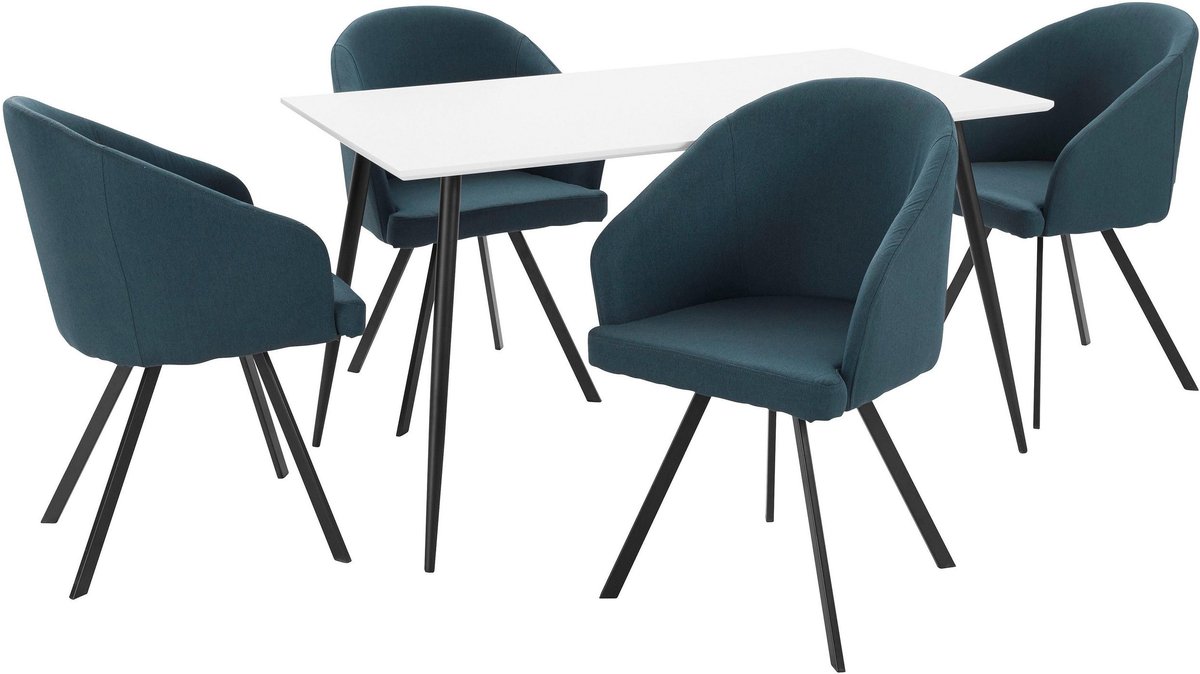 Notio Living Dino&Barry-Eetset - 140 cm - Blauw/Wit