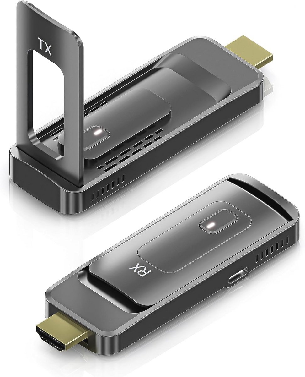Draadloze HDMI zender en ontvanger met aanpasbare antenne en 1080P@60Hz streaming voor laptop, camera, projector en TV