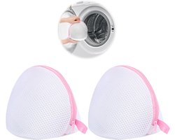 Waszakken - Dikke sandwichnetzakken - 2-pack - BH-wasnetten - Machinewasbaar - Duurzame netwaszakken - Herbruikbaar - Met rits - Anti-klit - Anti-vervorming - BH-specifiek - Netwaszakken - Roze