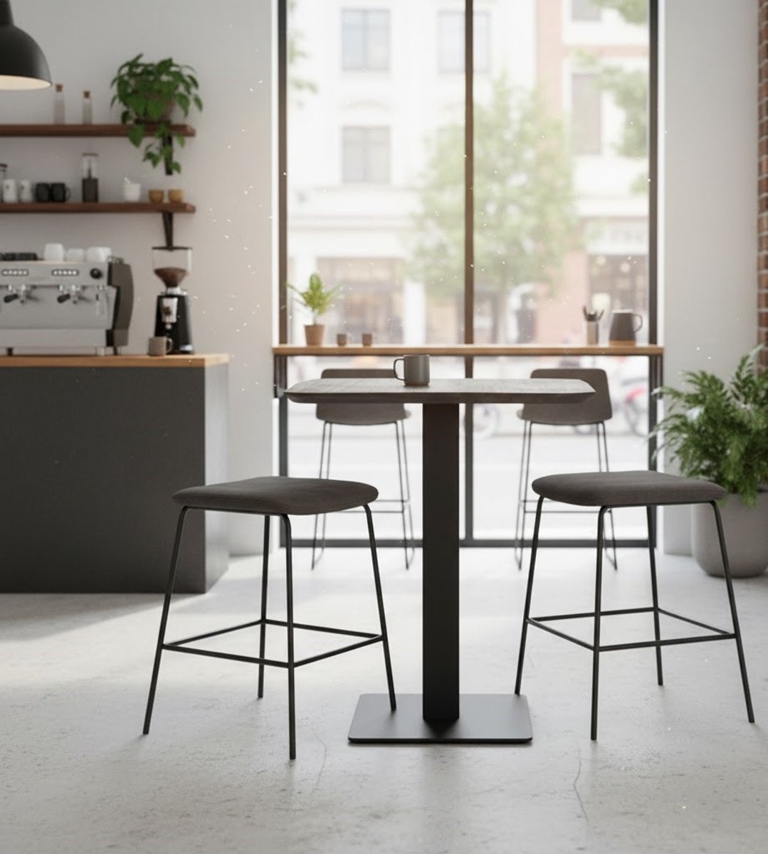 Industriële Mangohouten Restauranttafel 70x70x74 cm - 70x70x74 cm - 70x70x74 cm – Stoere Vierkante - Medahomestore