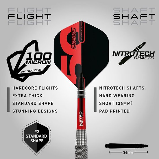Red Dragon Grizzly 2 Anniversary Limited Edition 85% - Dartpijlen van Red Dragon — afbeelding 4
