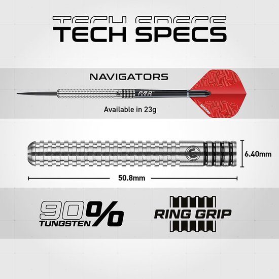 Winmau Blade Triple Core 360 + Winmau 360 Surround Black + Tungsten Darts - Dartset van Winmau — afbeelding 5