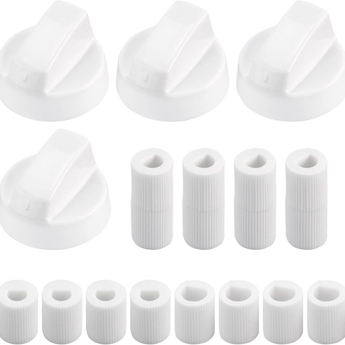 4-delig, vervangset voor draaiknop, binnendiameter 6mm8mm, vervangstuk voor ovenknop, wit