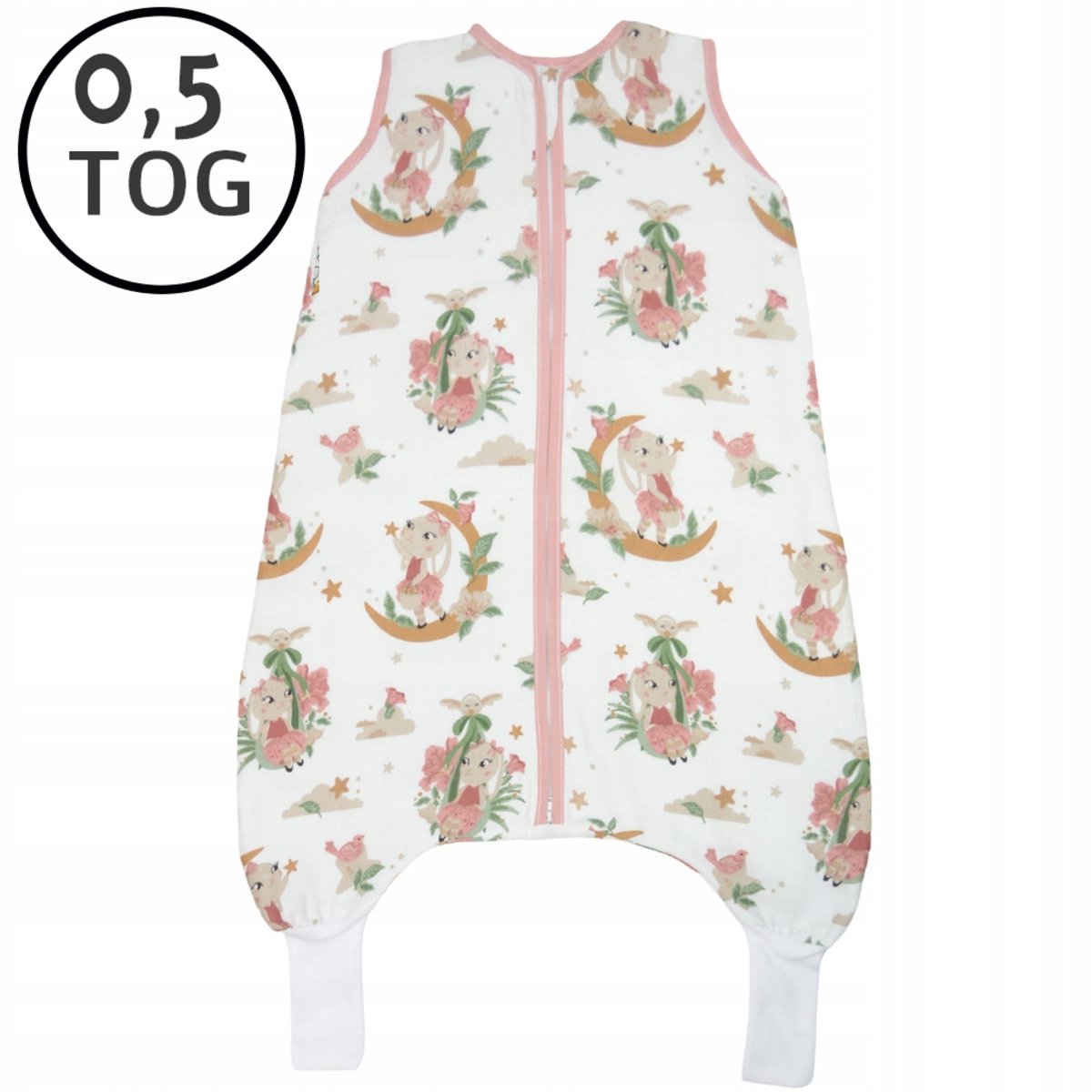 Zomermousseline Slaapzak met Pootjes 86-104 cm 0,5 TREIN Katoen