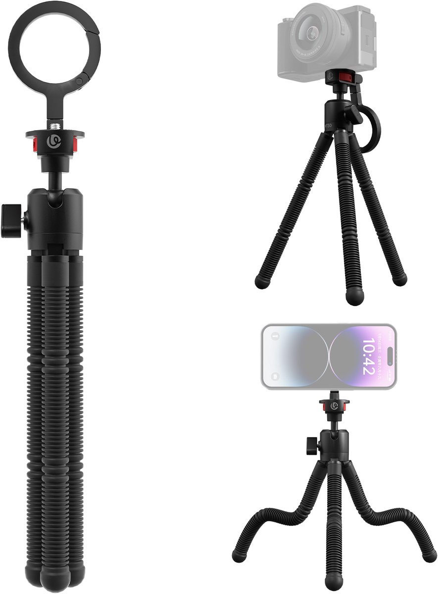 Ulanzi MT30 Flexibel statief - Magnetisch - 360 graden draaibaar - Aluminium & Rubber - Zwart