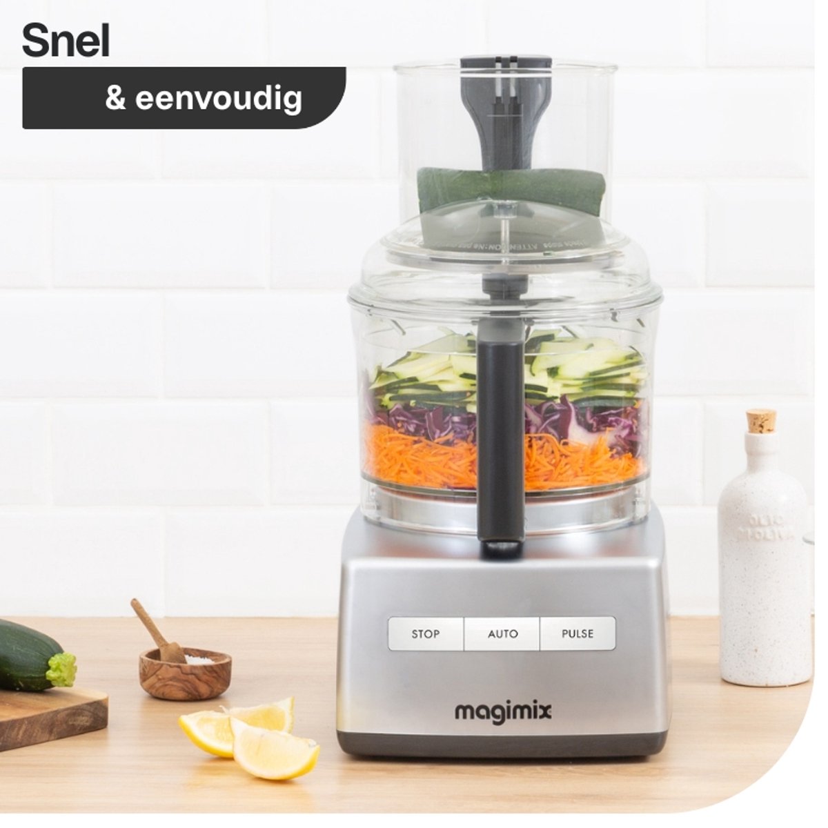 Magimix CS 5200 XL - Foodprocessor - Citruspers - Blokjes & staafjes kit - Rood thumbnail 6
