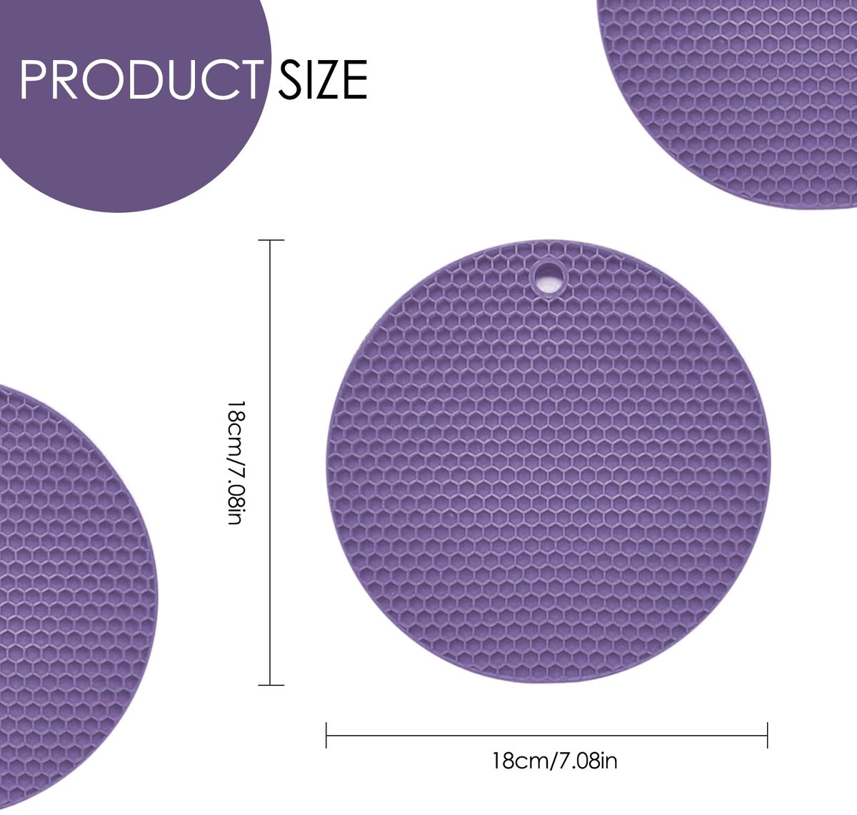 Unyqoos® Set van 4 hittebestendige siliconen onderzetters met honingraatpatroon