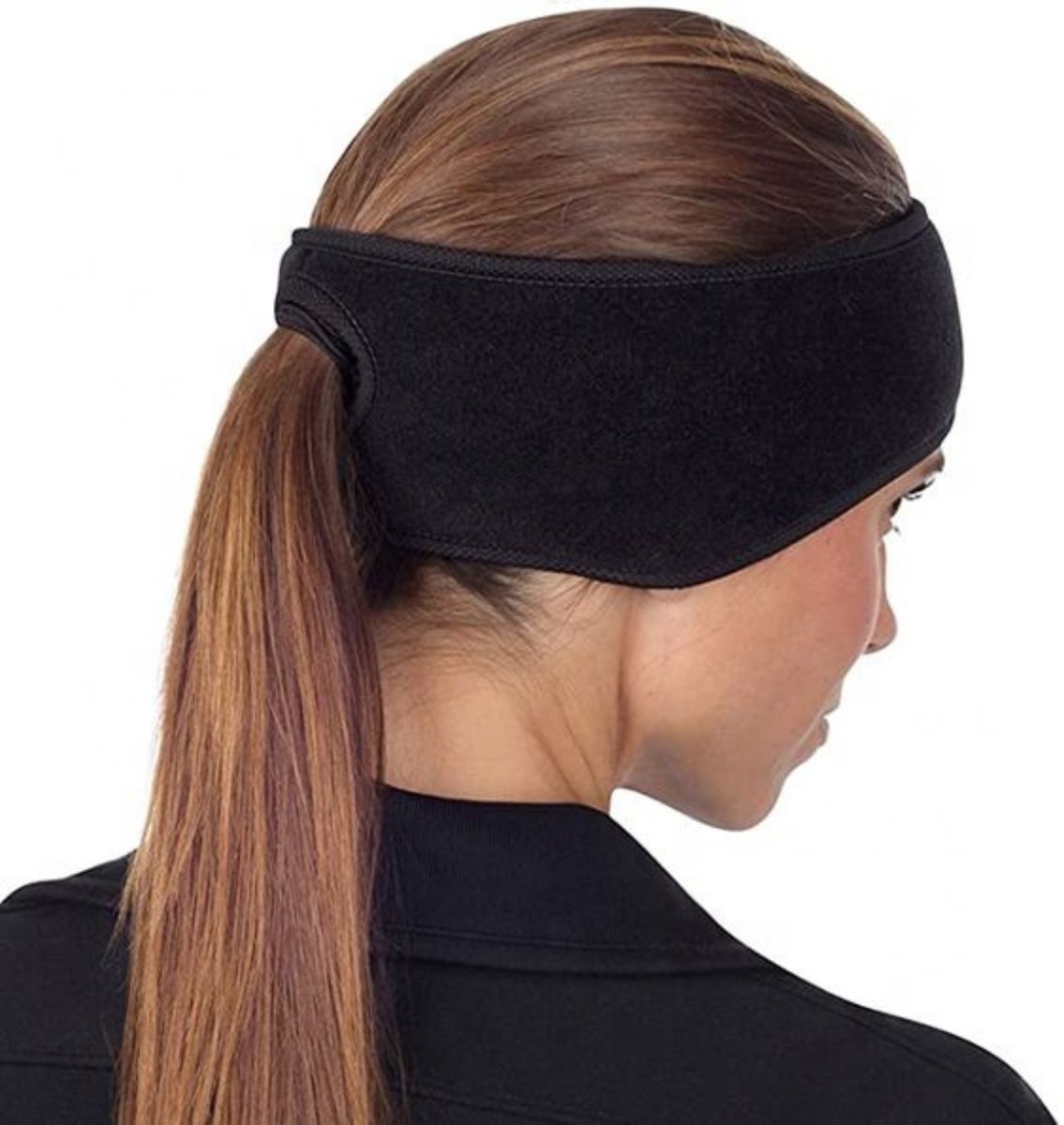 Oorwarmer Fleece - Zweetband - Hoofdband Sport - Oorwarmers Dames - Zwart