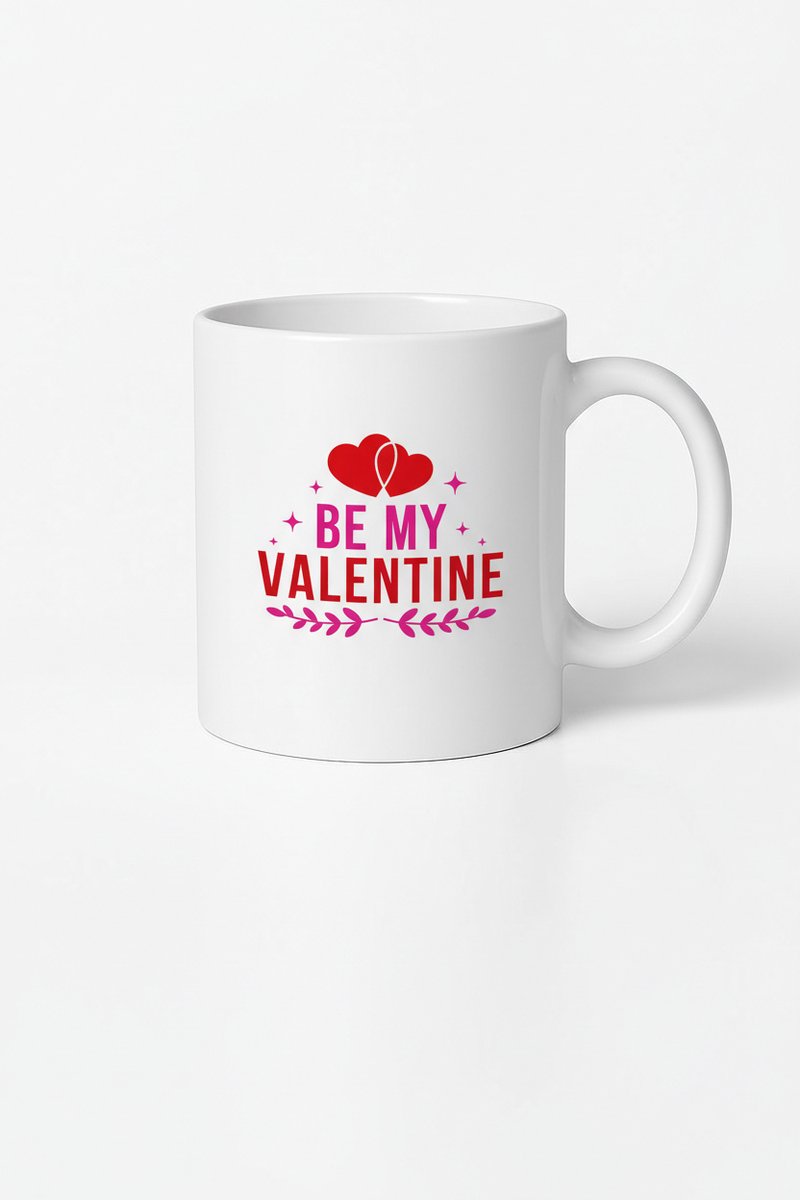 Valentijn Mok 'Be My Valentine' - Romantisch Cadeau met Harten