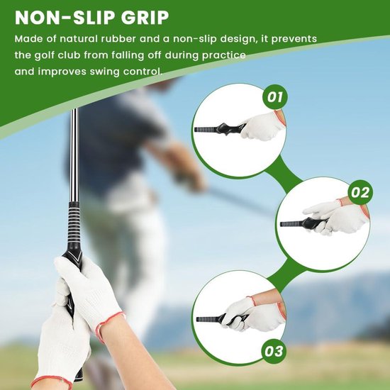 Training Grip voor Golf Swing - Anti-Slip Golftrainer voor Beginner - Correctie en Uitlijning - Rechtshandige Golfers - Verbeter je Houding van Merkloos — afbeelding 3