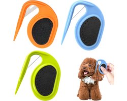 3pcs Pet Button Comb met Steel Knife - Dog Button Comb - Pet Grooming Brush - Flammable Comb - Hair Removal Hooks voor Honden en Katten - Furminator voor Honden en Katten