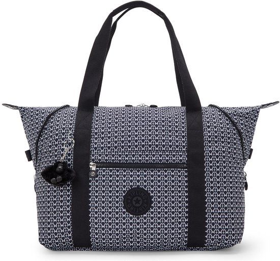 kipling Sac à épaule Sac de sport Basic Print Art Medium Tote Signature Print Noir
