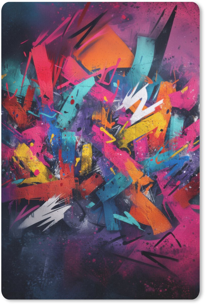 Muismat 18x27 cm - Mousepad Abstract - Explosie - Neonkleuren - Muismatten
