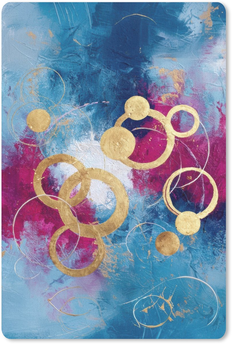 Muismat 18x27 cm - Mousepad Cirkels - Goud - Abstract - Muismatten