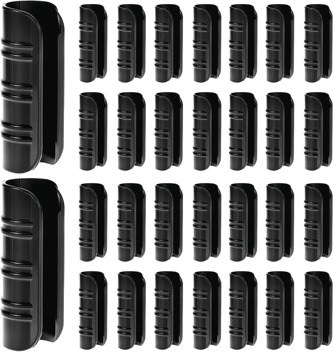 Kasbuis klemmen set van 30 stuks - Zwarte kunststof folie clips voor tuinbouw - PVC buis bevestiging - Robuust en duurzaam