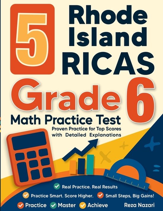 5 Rhode Island RICAS Grade 6 Math Practice Tests - cover