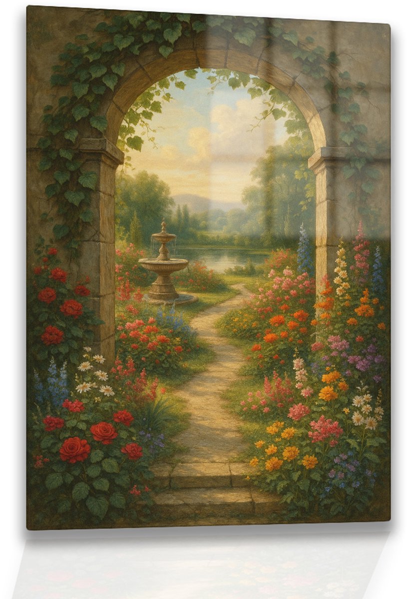 Fontein wanddecoratie – kunst op acrylaat – muurdecoratie – 40x60 cm