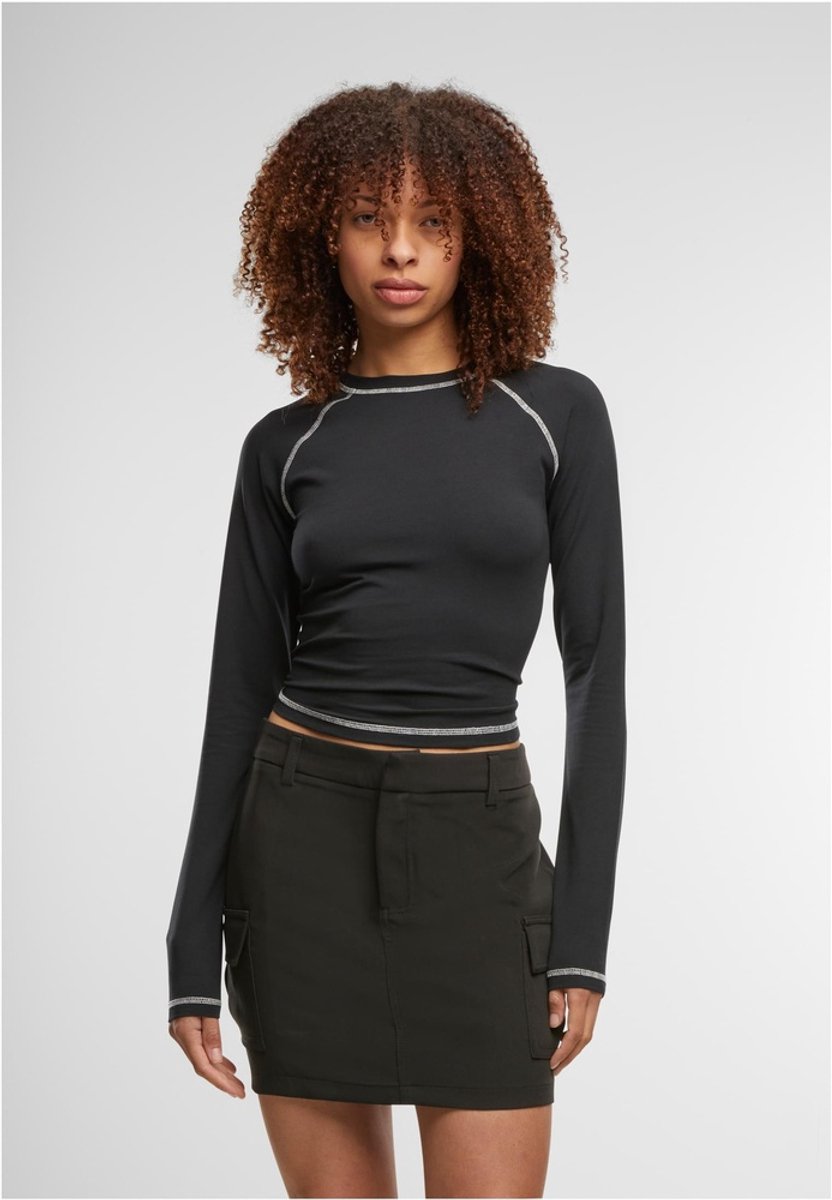 Urban Classics Contrast Jersey Longsleeve top 5XL Zwart