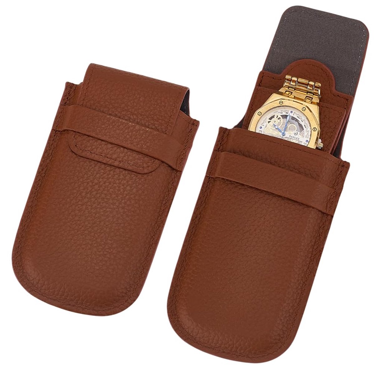 TRANKIELO® - Luxe leren horlogetas - Compact en stijlvol - Bescherming voor horloges en sieraden