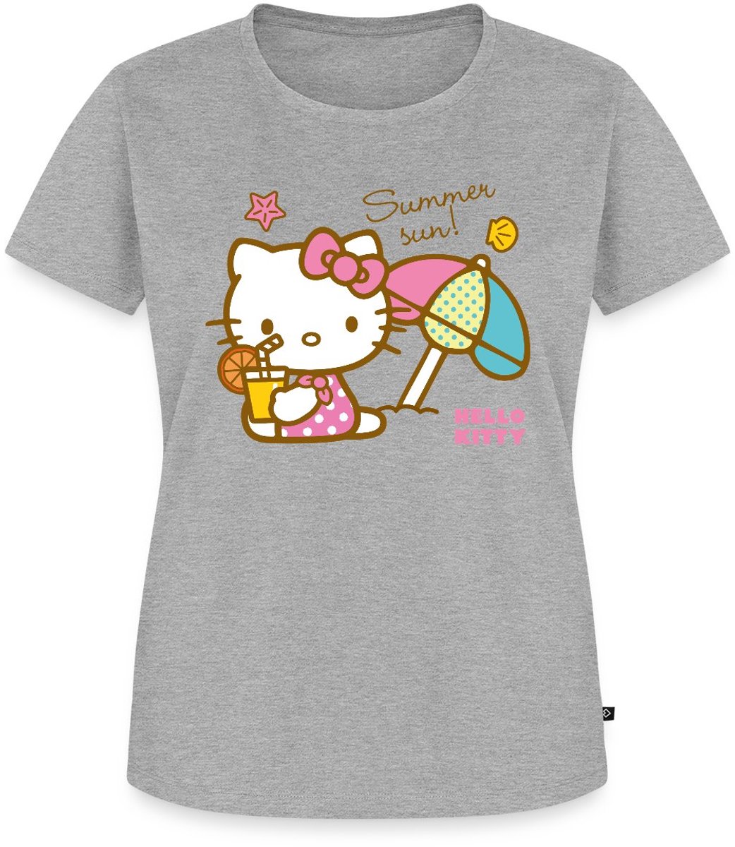 Hello Kitty Op Het Strand Onder Een Zonnescherm Premium T Shirt Dames