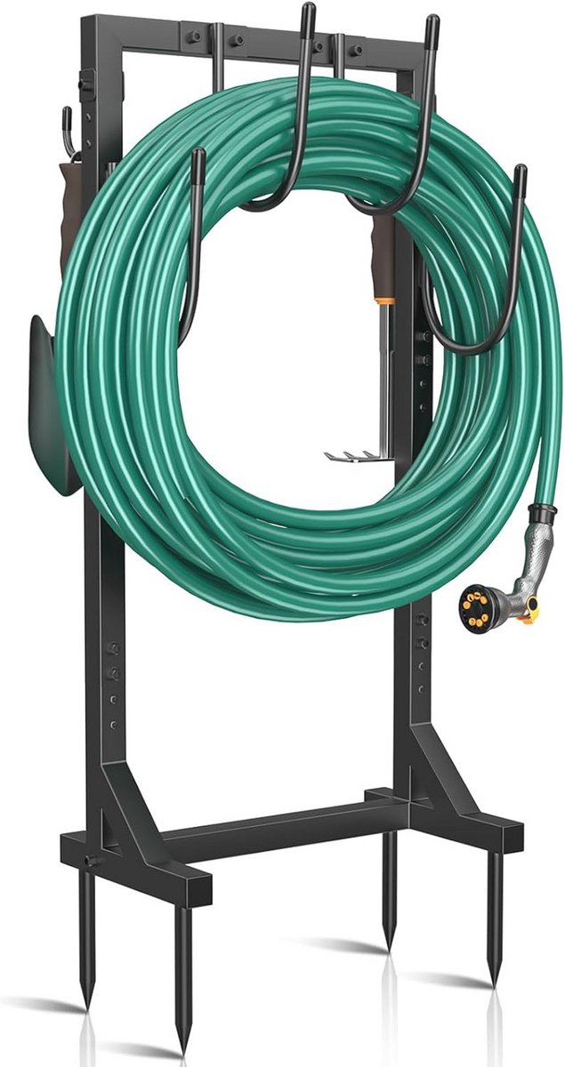 Tuinslanghouder met 4 spikes - Vrijstaande Heavy Duty Opbergoplossing voor Buiten