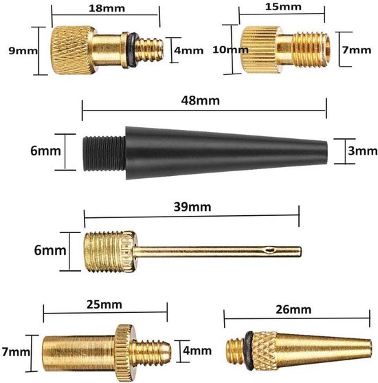 Fietsventieladapter Set - 15-delige Adapterset voor SV, AV, Dunlop, Frans en Autoventielen - Voor Compressoren en Fietspompen — afbeelding 4