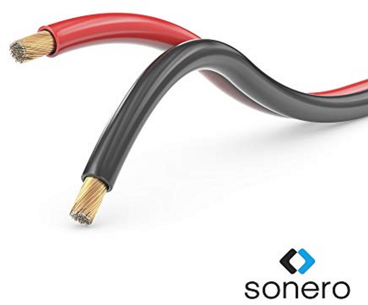 10 meter 2 x 4,00 mm² CCA luidsprekerkabel in rood/zwart