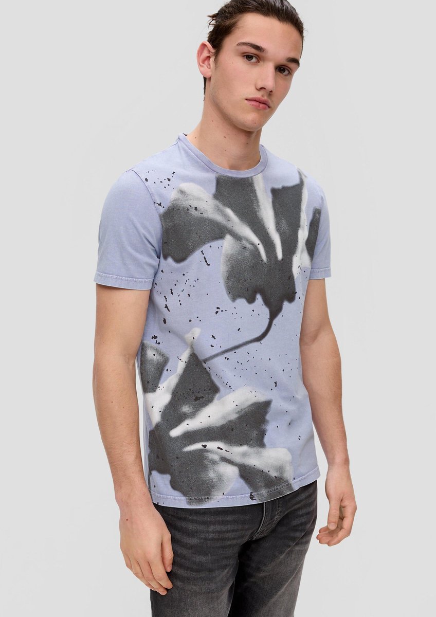 Qs Men-T-shirt--48A0 LILAC/PINK-Maat M