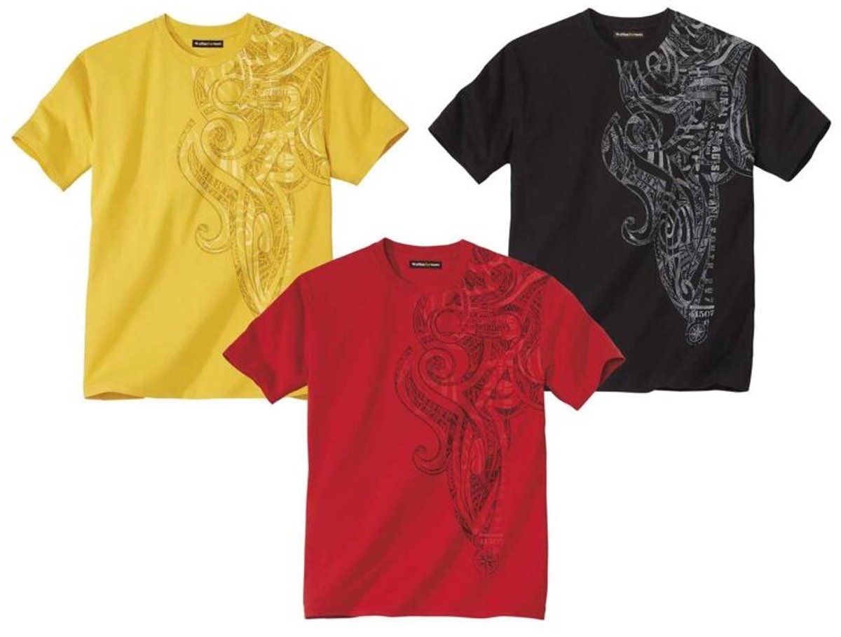 ATLAS FOR MEN - Set van 3 Maori T-shirts - Heren - Verkrijgbaar in grote maten - M