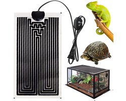 Verwarmingsmat voor reptielen, 14W, temperatuurregelbaar verwarmingsmat voor verblijf, geschikt voor verblijven van reptielen, schildpadden, slangen, hagedissen en gekko's (28 * 15 cm).