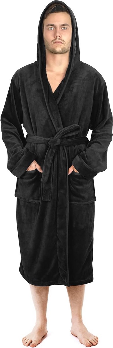 Luxe Heren Kamerjas met Capuchon | Superzachte Fleece Badjas | Comfortabele Loungewear en Nachtkleding
