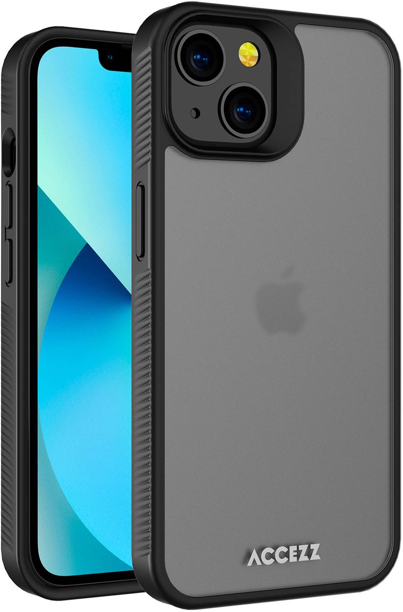 Accezz Hoesje Geschikt voor iPhone 13 Hoesje - Accezz Rugged Frosted Backcover - zwart