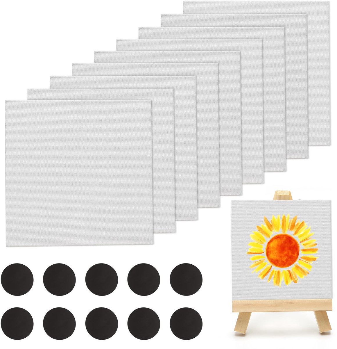 IMPERATORIS® Canvas - Schilderpanelen - Schildercanvas - Schilder doek - Geschikt voor Acryl, Olie- en Wquarelverf - Perfect voor Kleine tot Middelgrote Schilderijen - Hoogwaardige Kwaliteit Canvas - 10 Stuks
