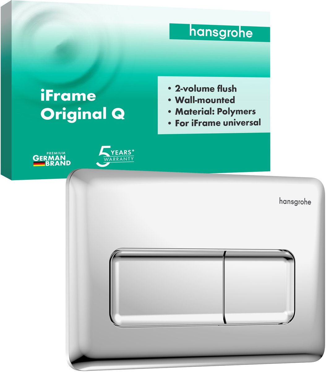 Hansgrohe IFrame Original Q Drukplaatvoor - dualflush - chroom
