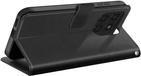 Mayaxess, Hoesje geschikt voor Honor 400 Smart - Shockproof Wallet met Koord, Zwart