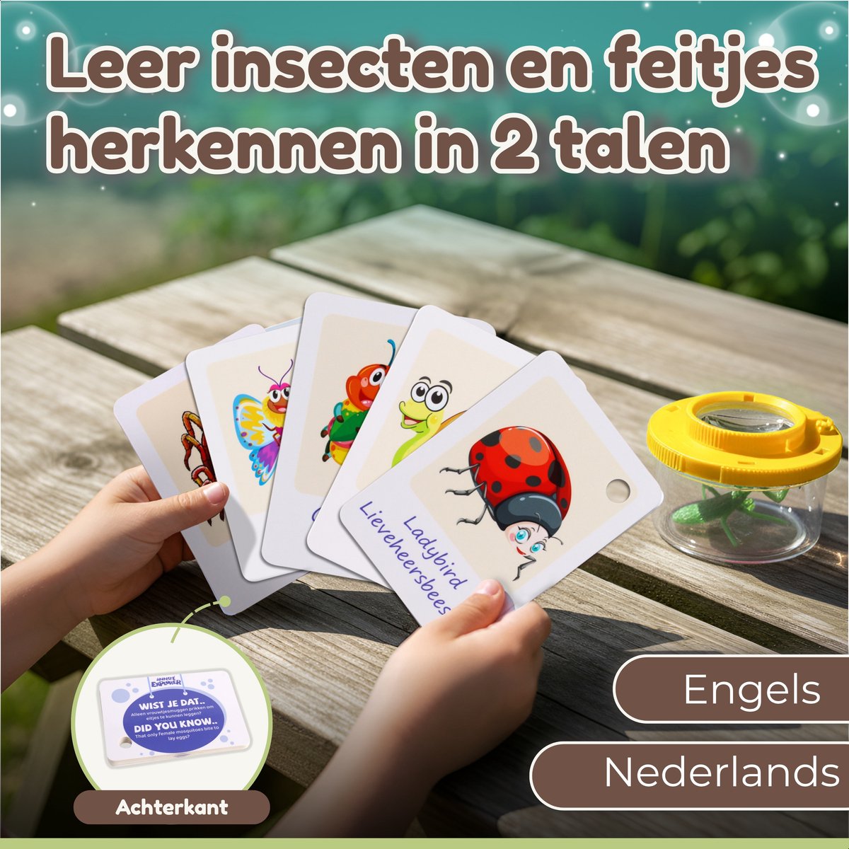 ANNSTÉ Insectenpotje - met Vergrootglas Kinderen - Insecten Speelgoed - Educatief Speelgoed - Insecten Explorer - Insectenloep - Ontdekken - Insectenkijker - Loeppotje - Buitenspeelgoed - Bioplastic - 10 Delige Set — afbeelding 5