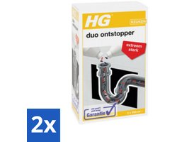 2 x HG - Duo Ontstopper - Extreem Sterk - Afvoerontstopper Voor Hardnekkige Verstoppingen - 1L - Ontstopper - Afvoer Verstopping - Keuken Ontstopper - Badkamer Ontstopper - HG Duo Ontstopper