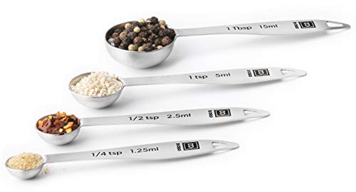 4-Delige Set van RVS Maatlepels - Perfect voor Koken en Bakken - Afwasmachinebestendig