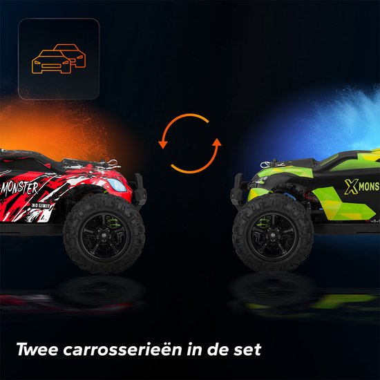 Overmax X-Monster 3.5 RC Auto – 4x4 – 1:18 Schaal – 30 km/h - Bereik 100 m – 2 Accu’s (40 min) – Extra Carrosserie – Offroad – TUV-gecertificeerd