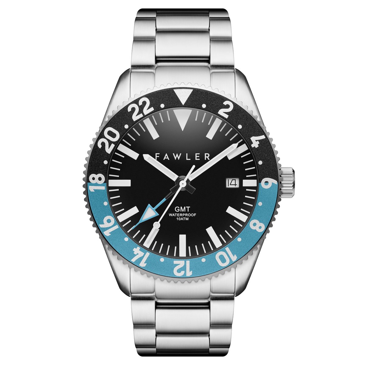 Métier II | Blauw Roestvrijstalen GMT-Horloge