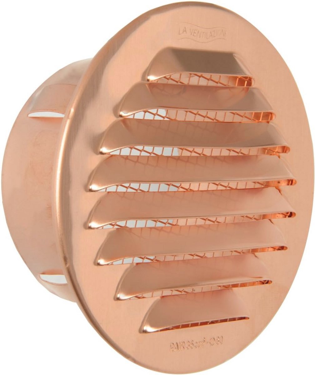 Ronde Inbouwgrill voor Ventilatie - Koper 76 mm