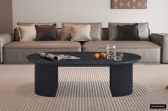 Table basse Lagos | 120 x 70 x 38 cm | Marron foncé - Rousseau - Tables basses ovales - Brun - MDF - Tables basses ovales