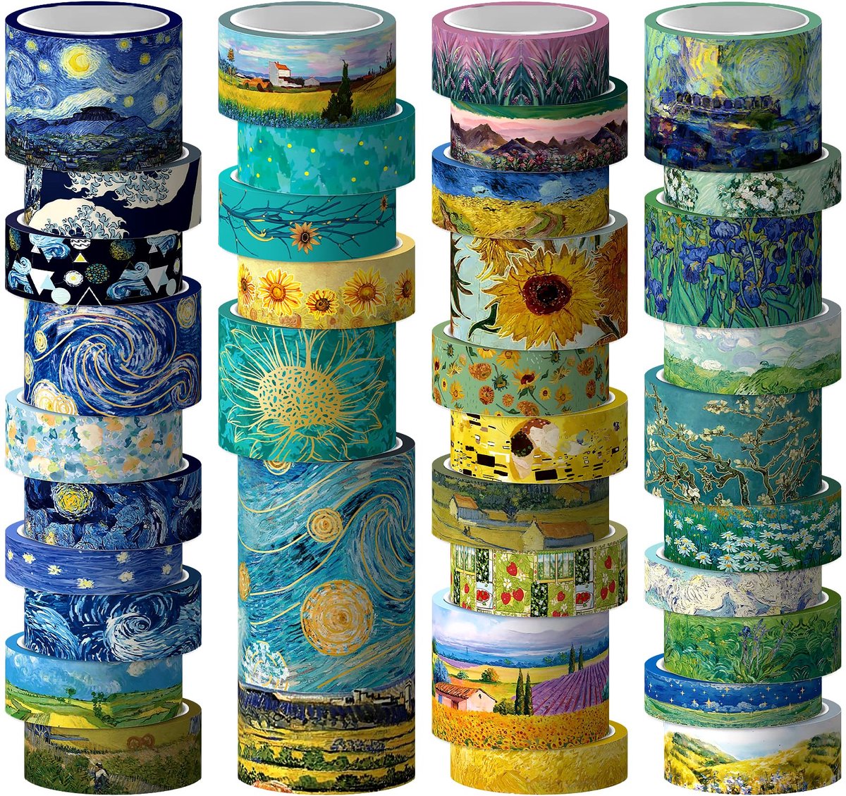 IMPERATORIS® Washi-tape - Masking Tape - Plakband Rol - Meerdere ontwerpen - Vintage Goud - 36 Rollen