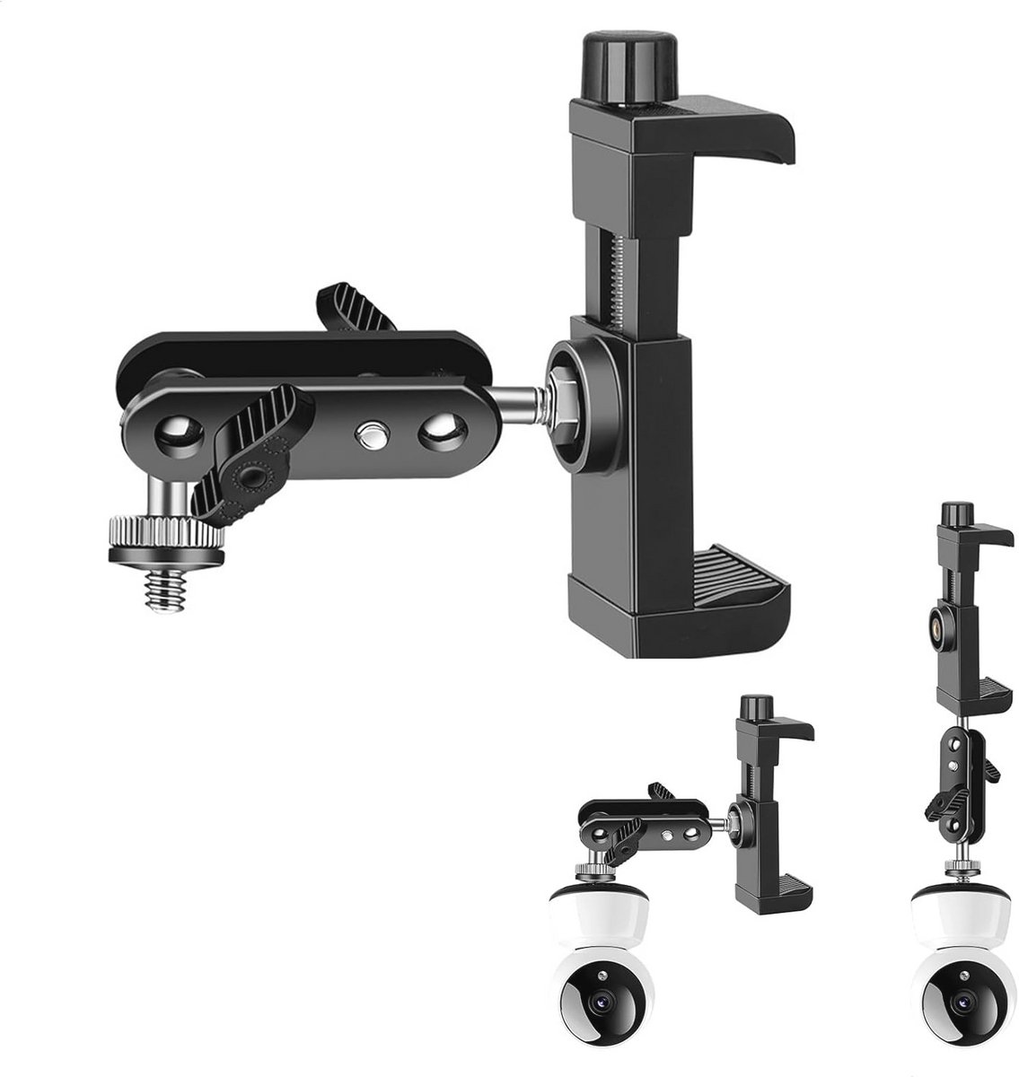 Universele camera houder met verstelbare clip 5.5 - 10.5 cm voor veelzijdig gebruik