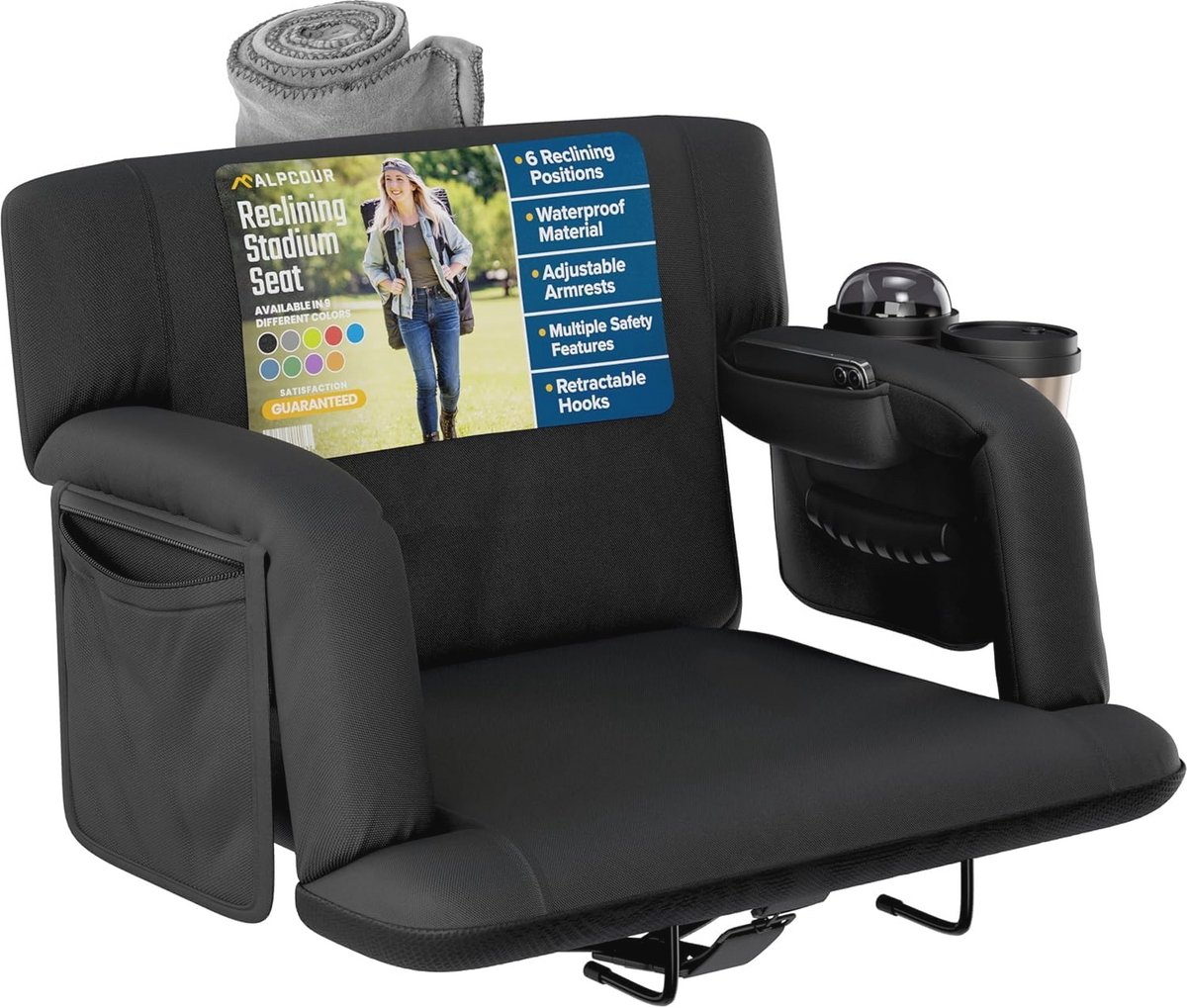 Liggende Stadionstoelen met Rugsteun en Armleuningen - Ideaal voor Kamperen en Kajakken