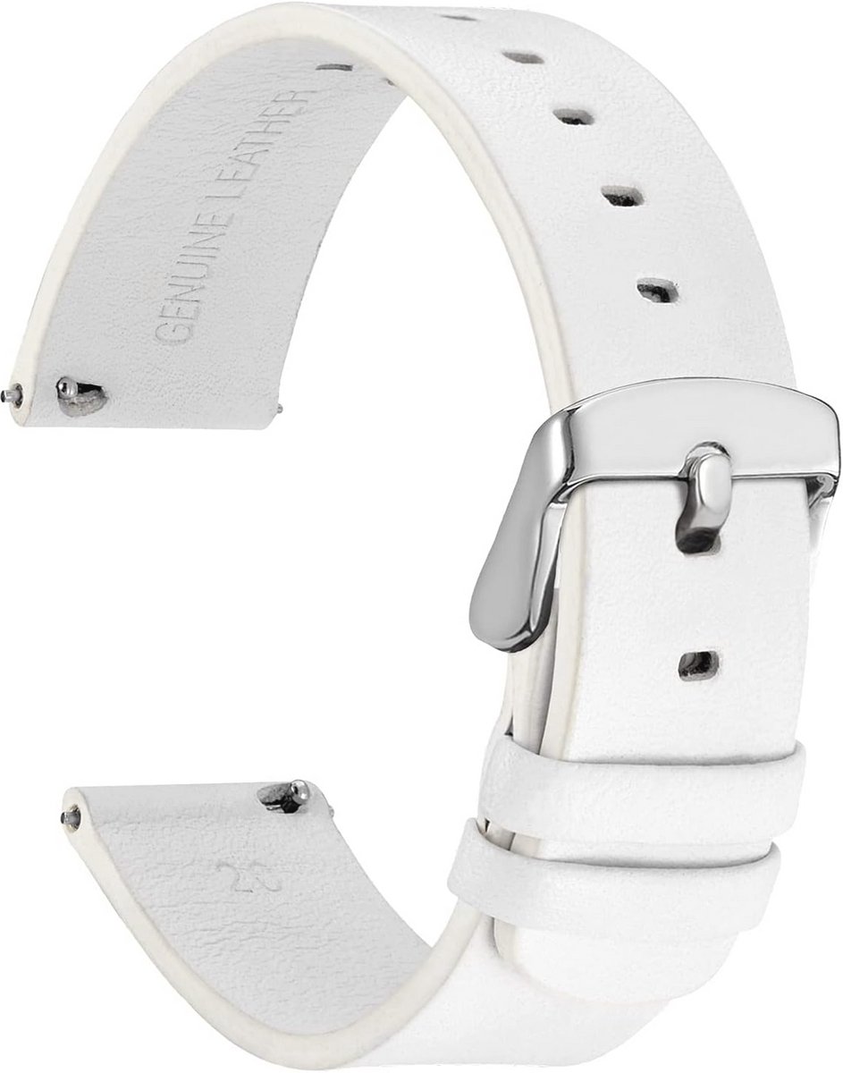 Slanke Leren Horlogeband voor Smartwatch - 18 mm, 20 mm, 22 mm - Stoer en Comfortabel